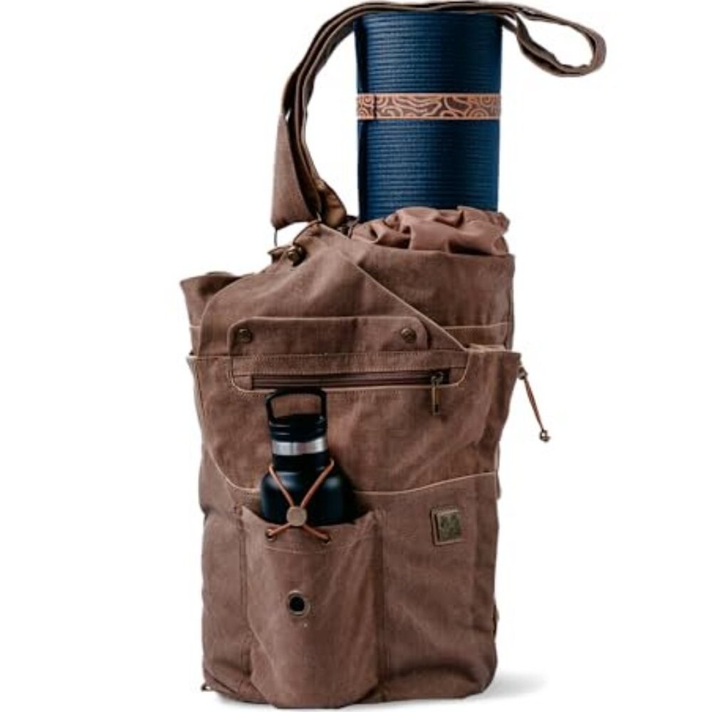 WRASCO Yoga Mat Bag for Women & Men, 𝐒𝐏𝐀𝐂𝐈𝐎𝐔𝐒 Canvas Fits Most Yoga Mats